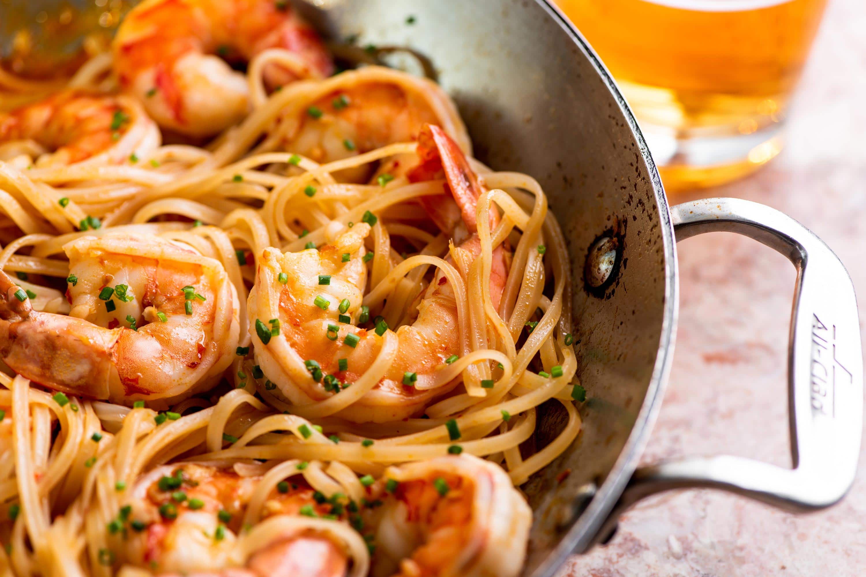 Sesame-Ginger Stir-Fried Rice Noodles with Shrimp
