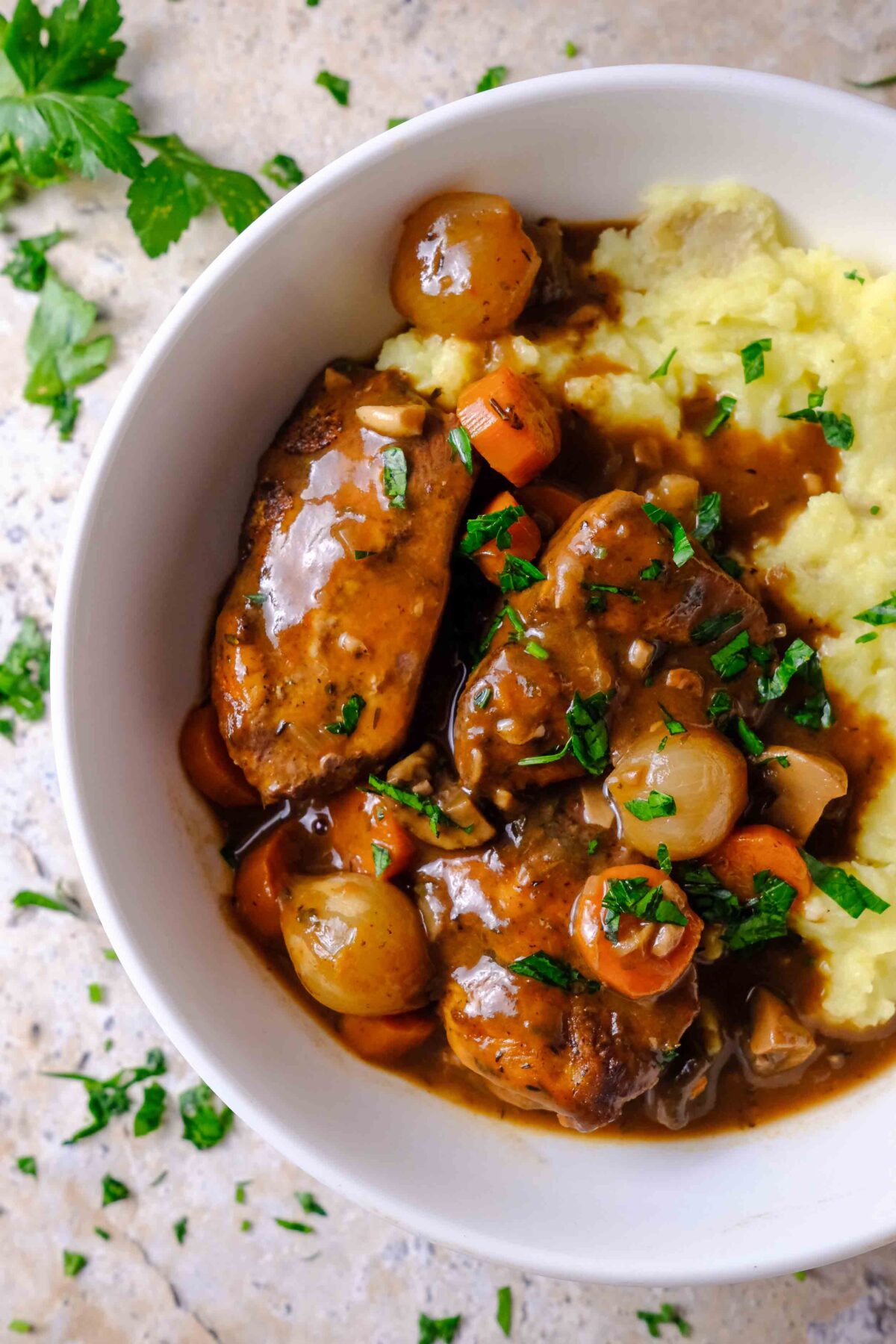 Slow-Cooked Coq au Vin with Mushrooms