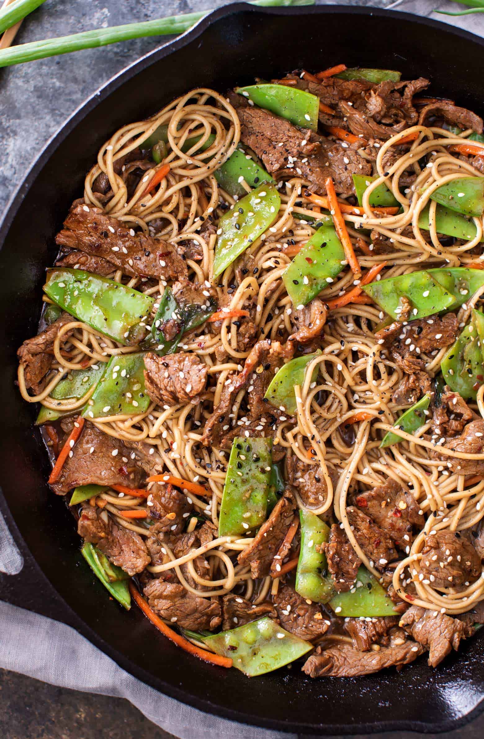 Zucchini Noodle Stir-Fry with Garlic Sesame Beef