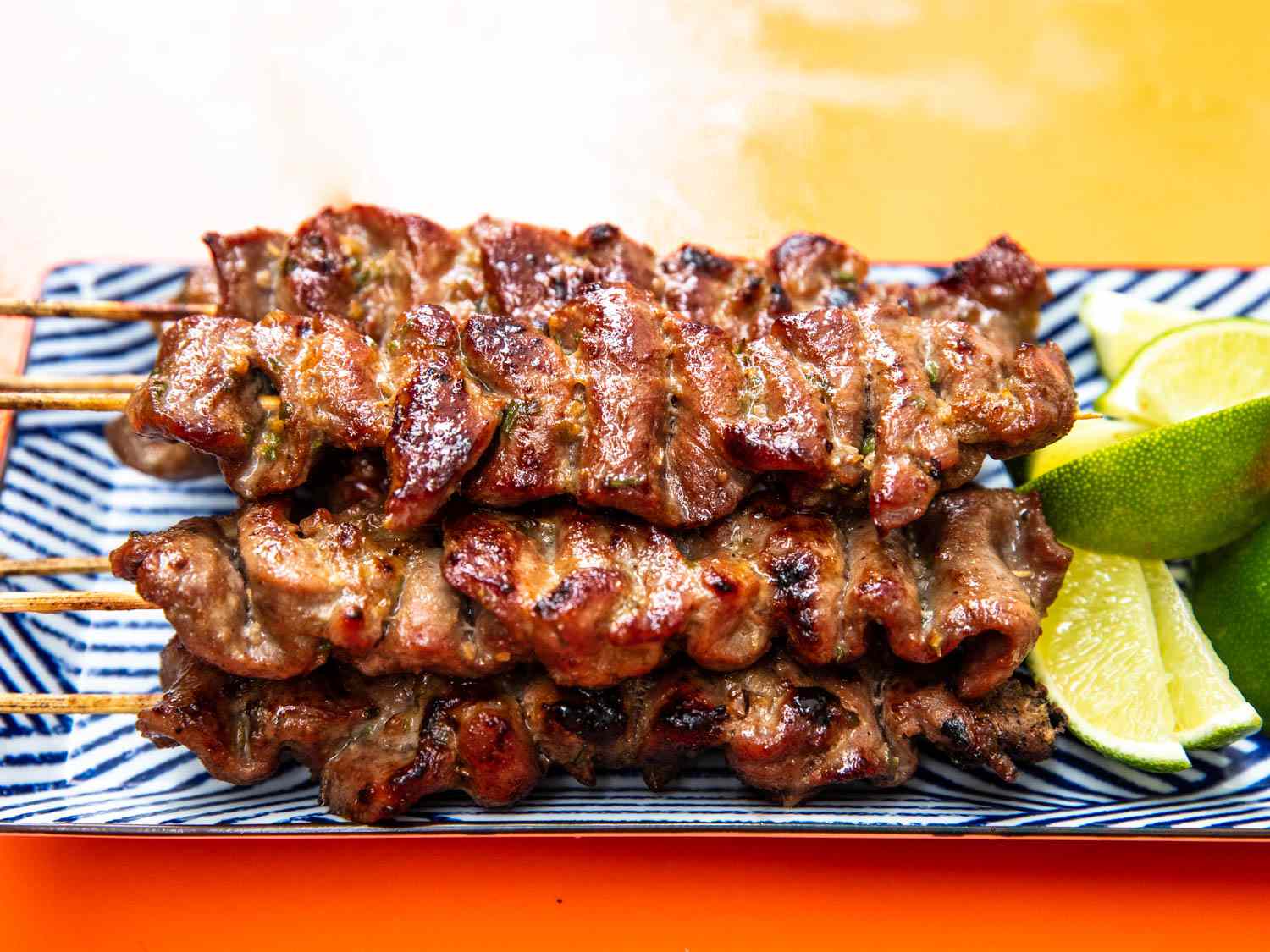 Vinegar-Marinated Grilled Pork Belly Skewers
