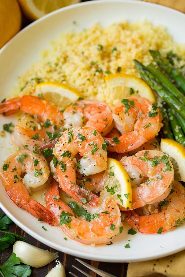 Seared Lemon-Garlic Shrimp with Summer Vegetable Medley