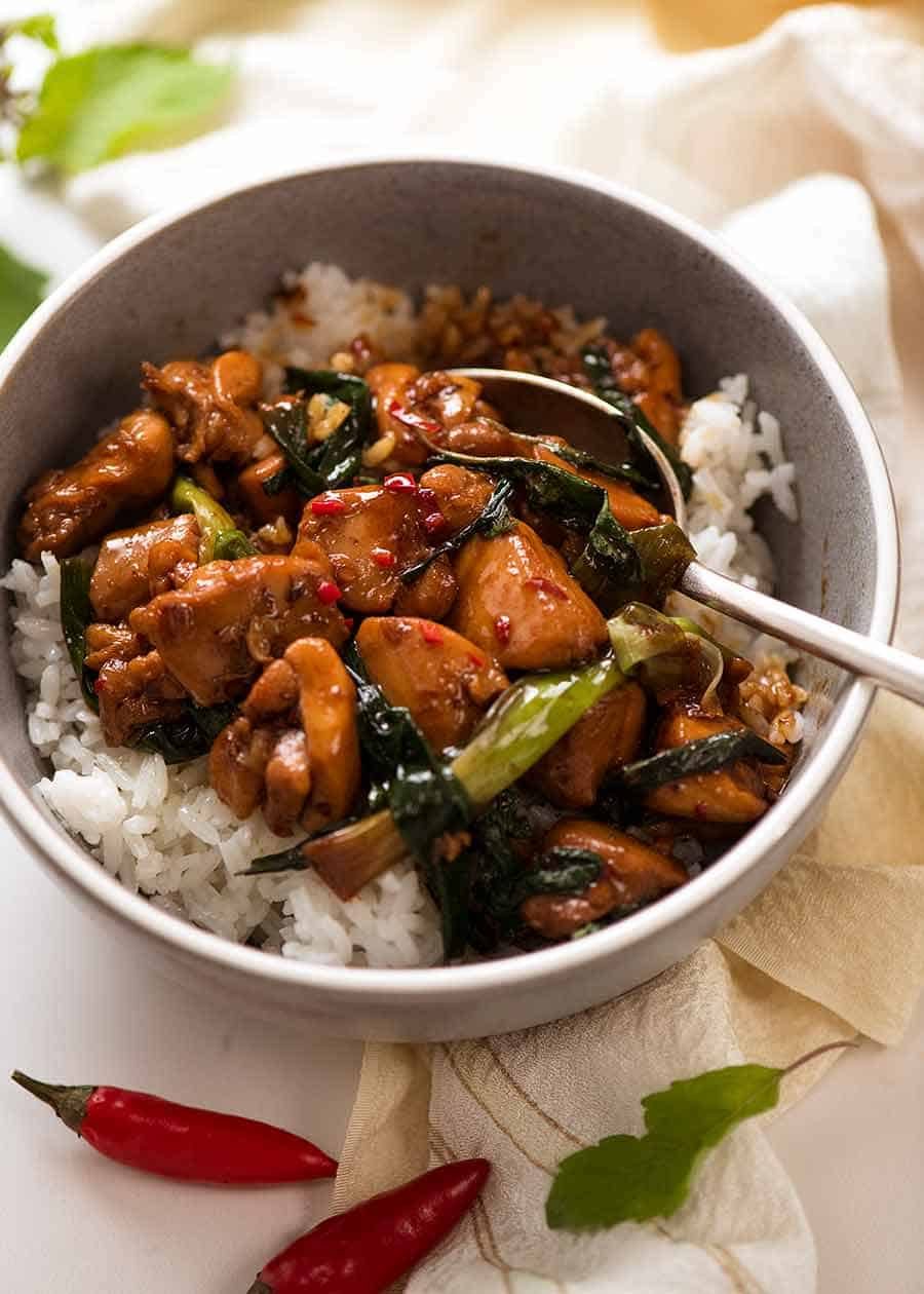Stir-Fried Thai Basil Chicken with Fresh Chili
