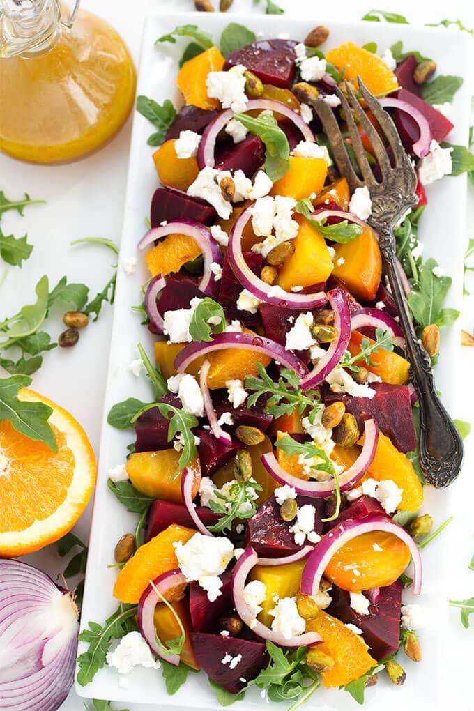 Chilled Beet and Quinoa Salad with Goat Cheese and Citrus Vinaigrette