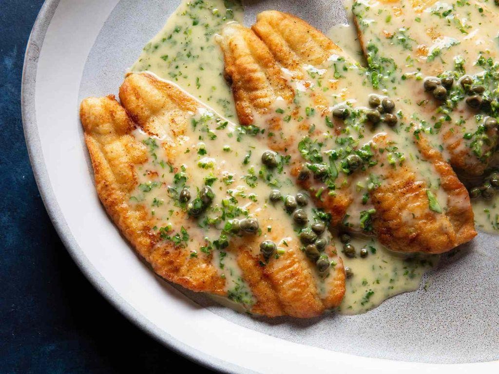 Pan-Seared Lake Michigan Whitefish with Lemon-Caper Beurre Blanc