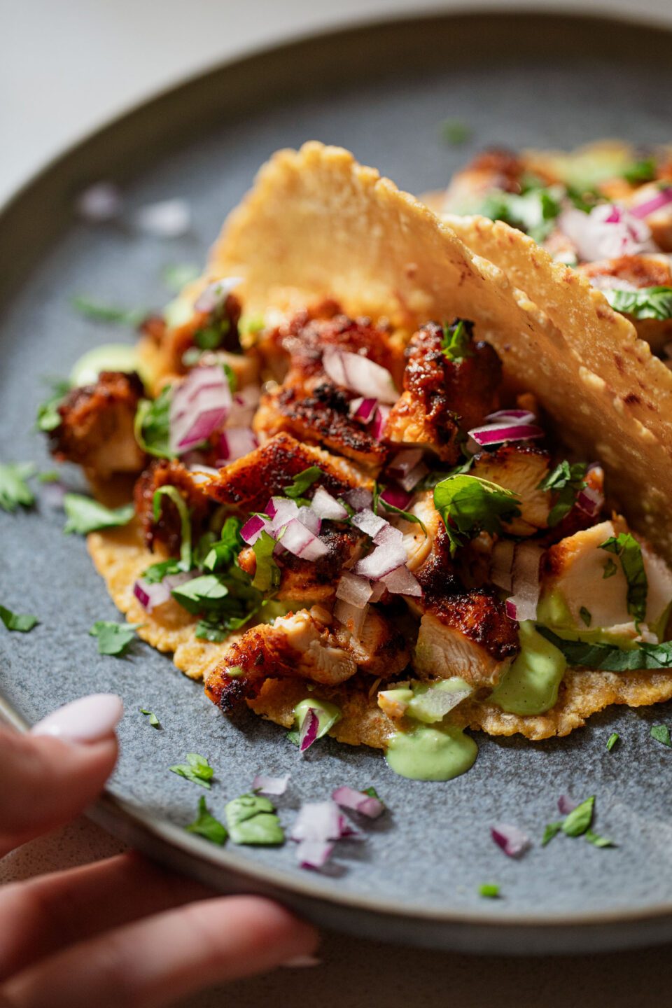 Spicy Denver-Style Green Chile Chicken Tacos