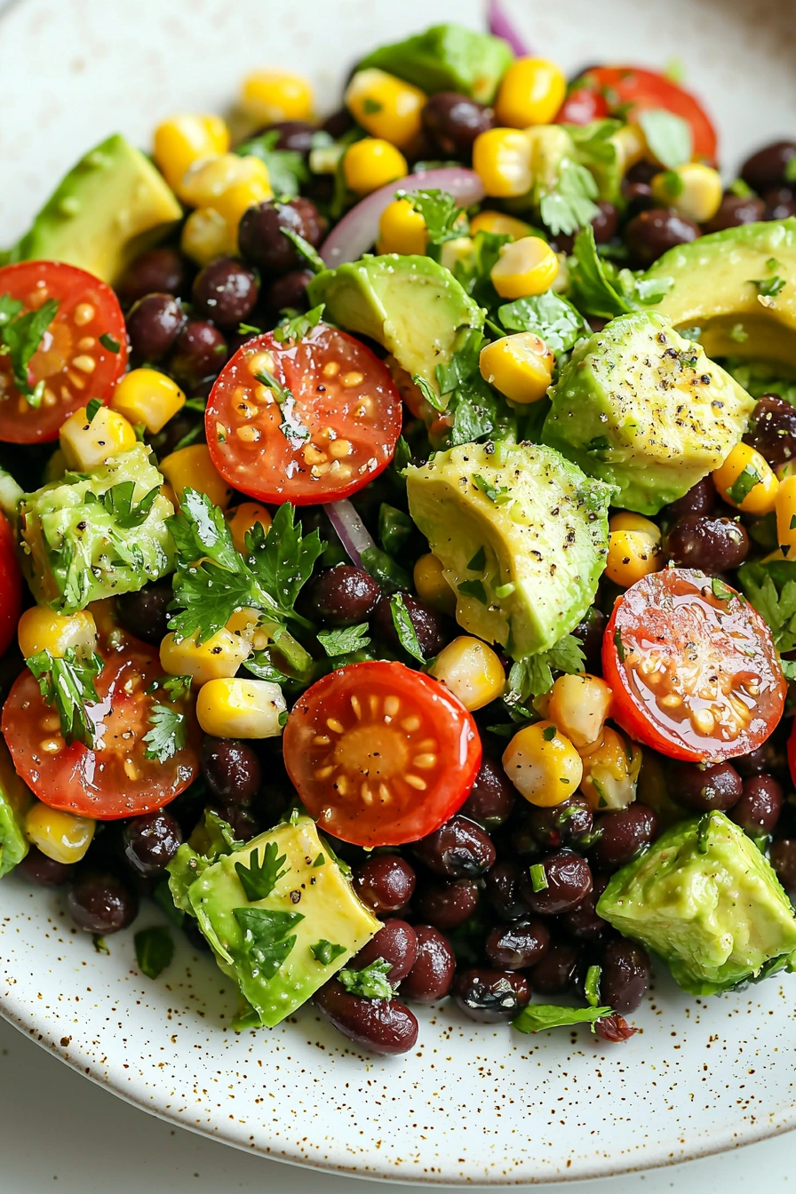 Honey-Lime Black Bean and Avocado Salad with Cilantro