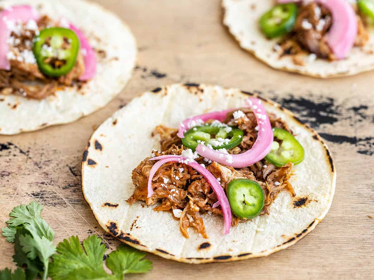 Mole-Spiced Beef Tacos with Pickled Red Onion