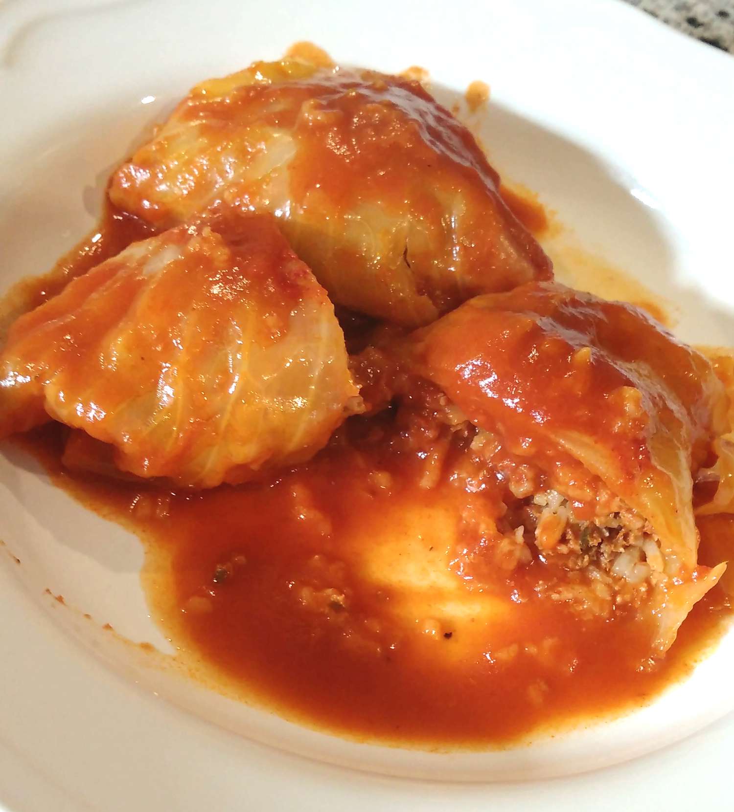 Hungarian-Style Stuffed Cabbage Rolls with Tomato Sauce