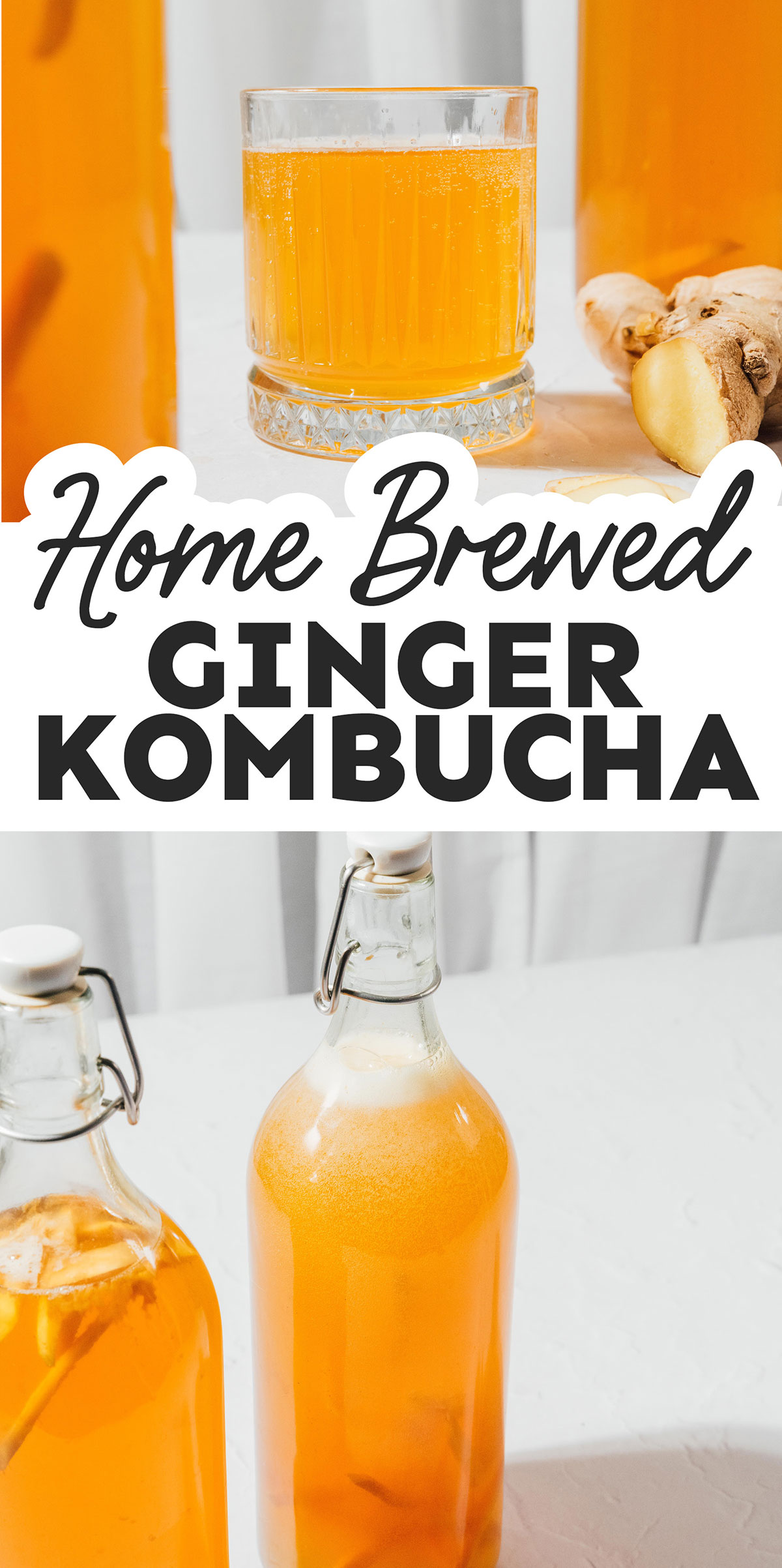 Ginger-Honey Kombucha Refresher with Citrus Zest