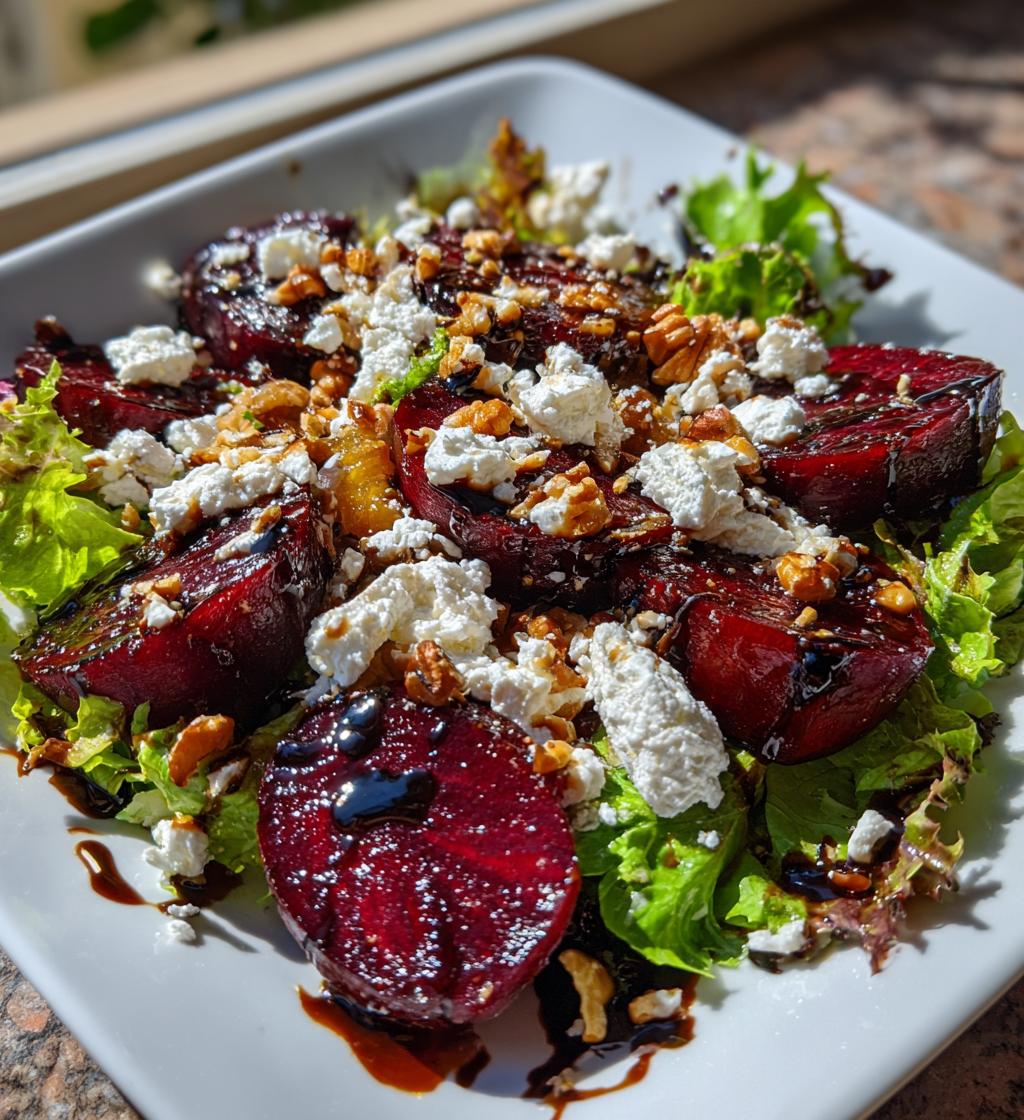 Psychedelic Beet and Goat Cheese Salad with Citrus Vinaigrette