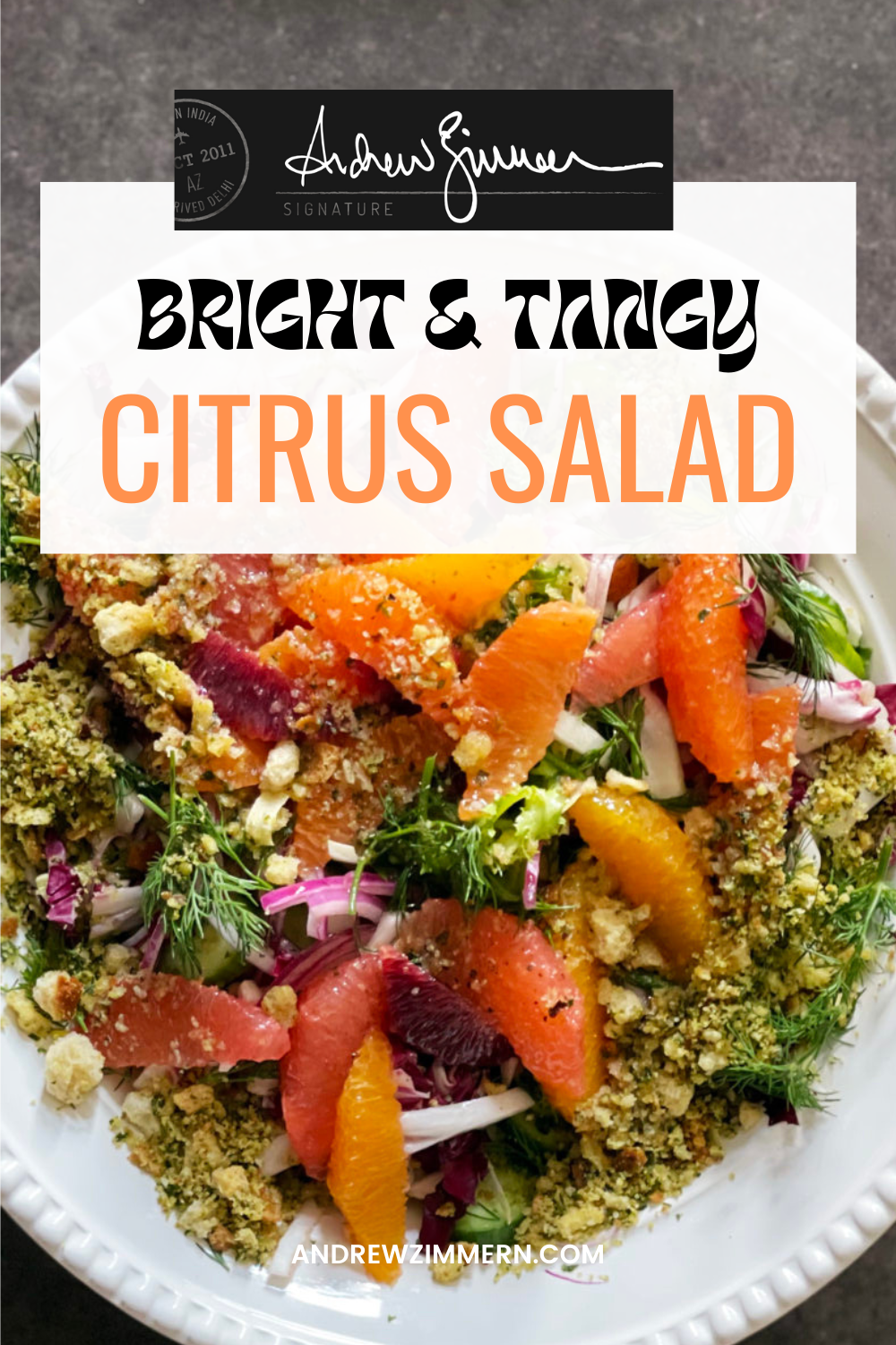 Citrus-Bitter Greens Salad with Honey-Vinaigrette