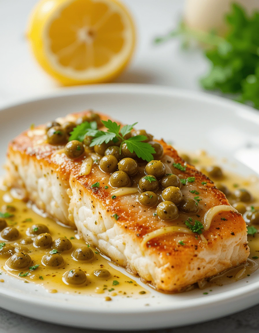 Pan-Seared Pacific Rockfish with Lemon Caper Sauce