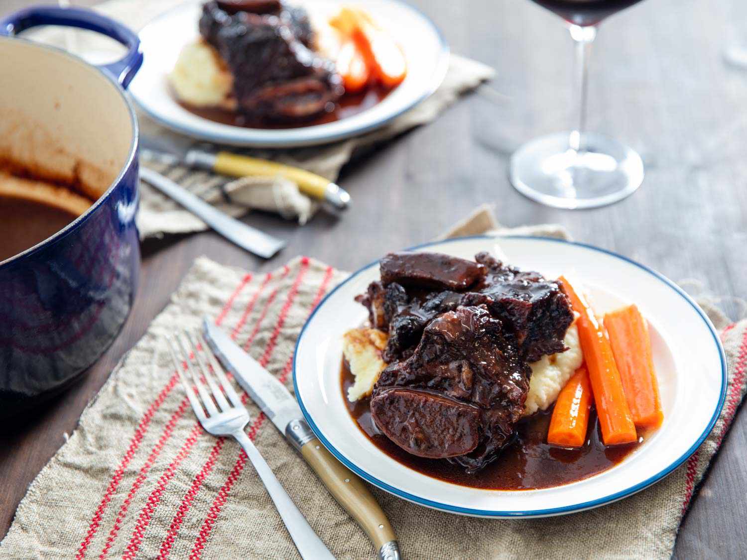 Whiskey-Braised Beef Short Ribs with Red Wine Reduction