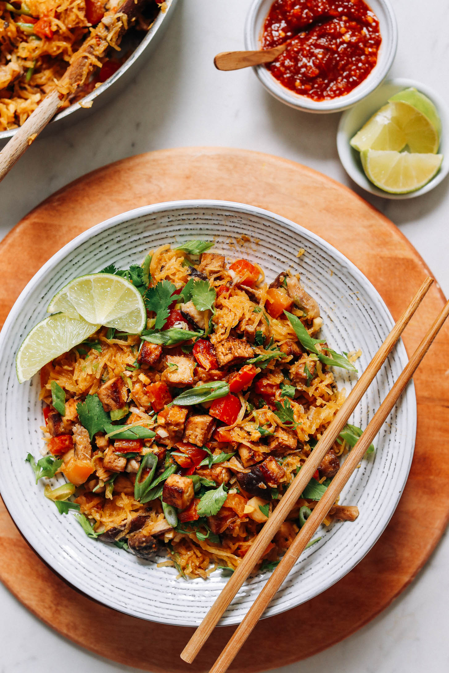 Spaghetti Squash Stir-Fry with Ground Pork and Asian Vegetables