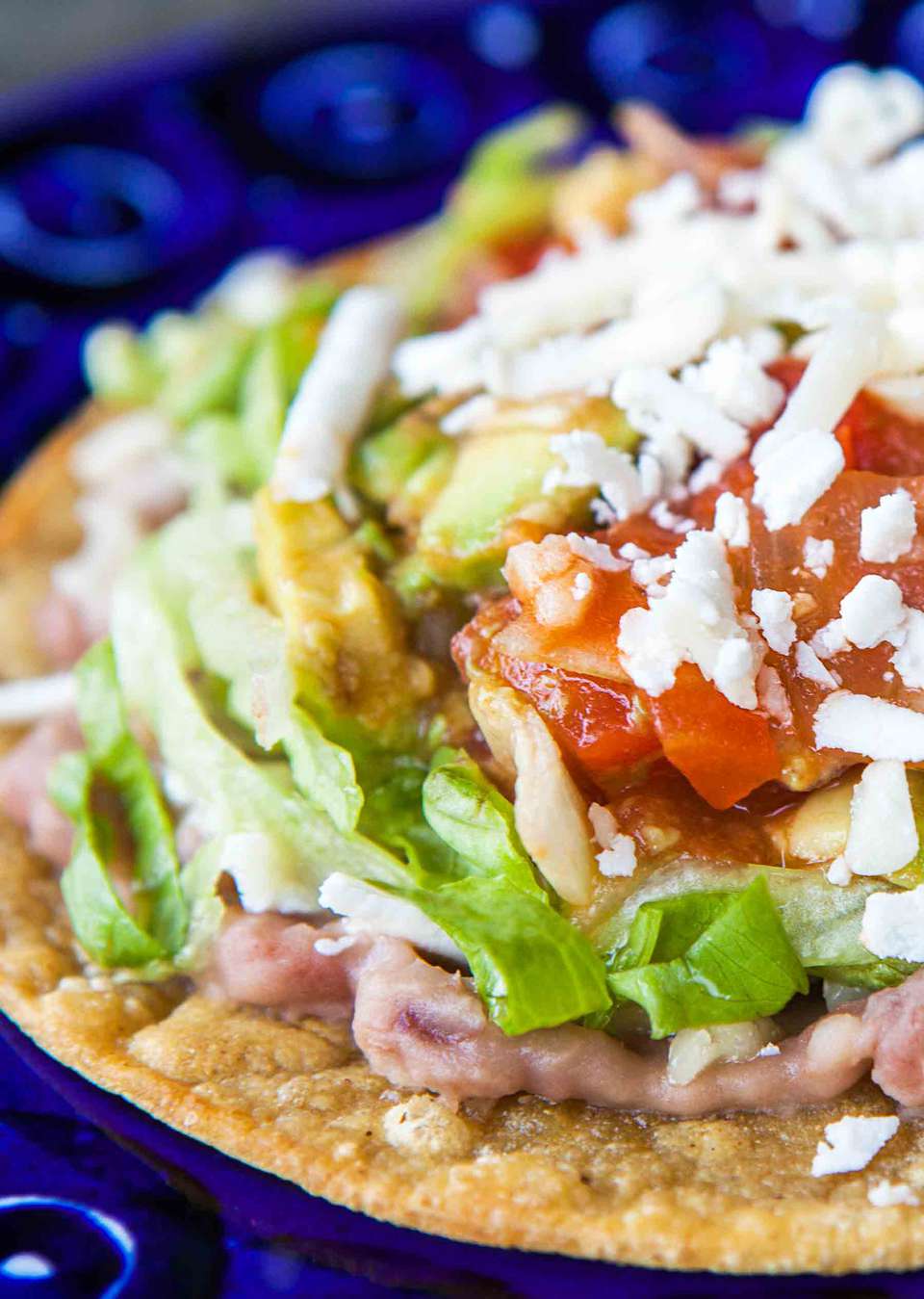 Four-Layer Mexican Tostada Stack with Avocado Crema