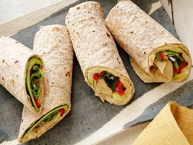 Festive Red and Green Holiday Veggie Wraps
