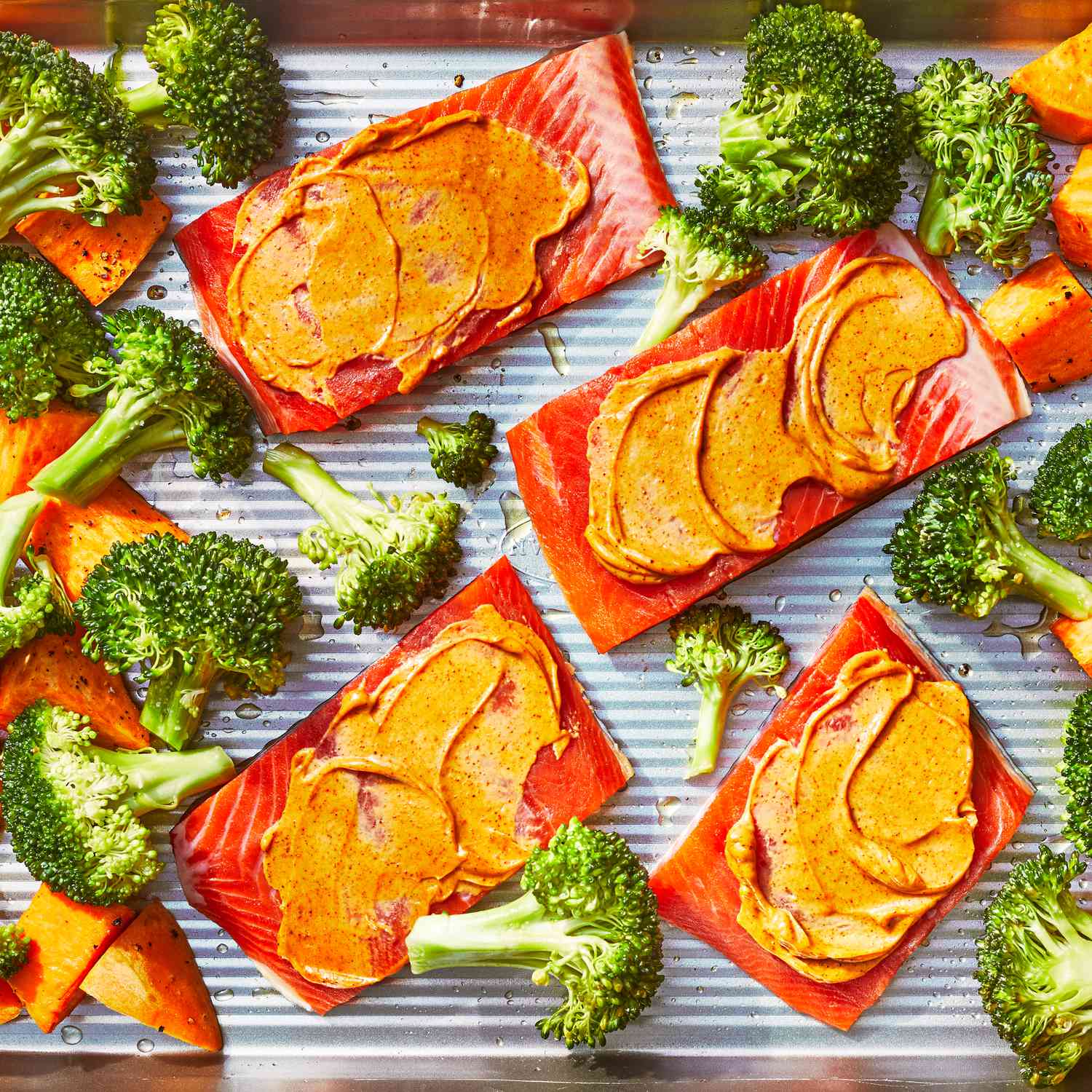 Skin-Soothing Salmon & Sweet Potato Sheet Pan