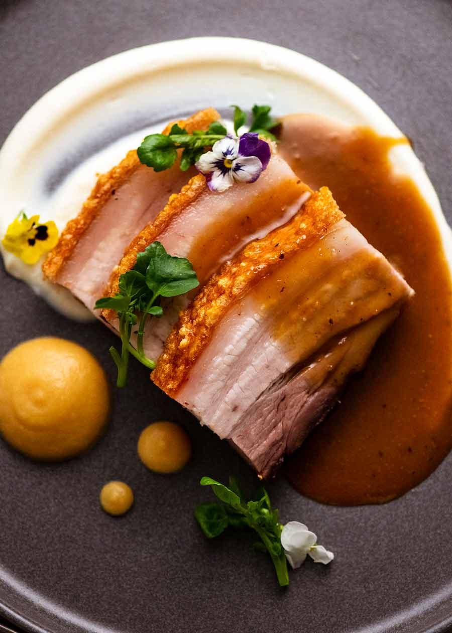 Oven-Roasted Pork Belly with Fennel and Mustard Glaze
