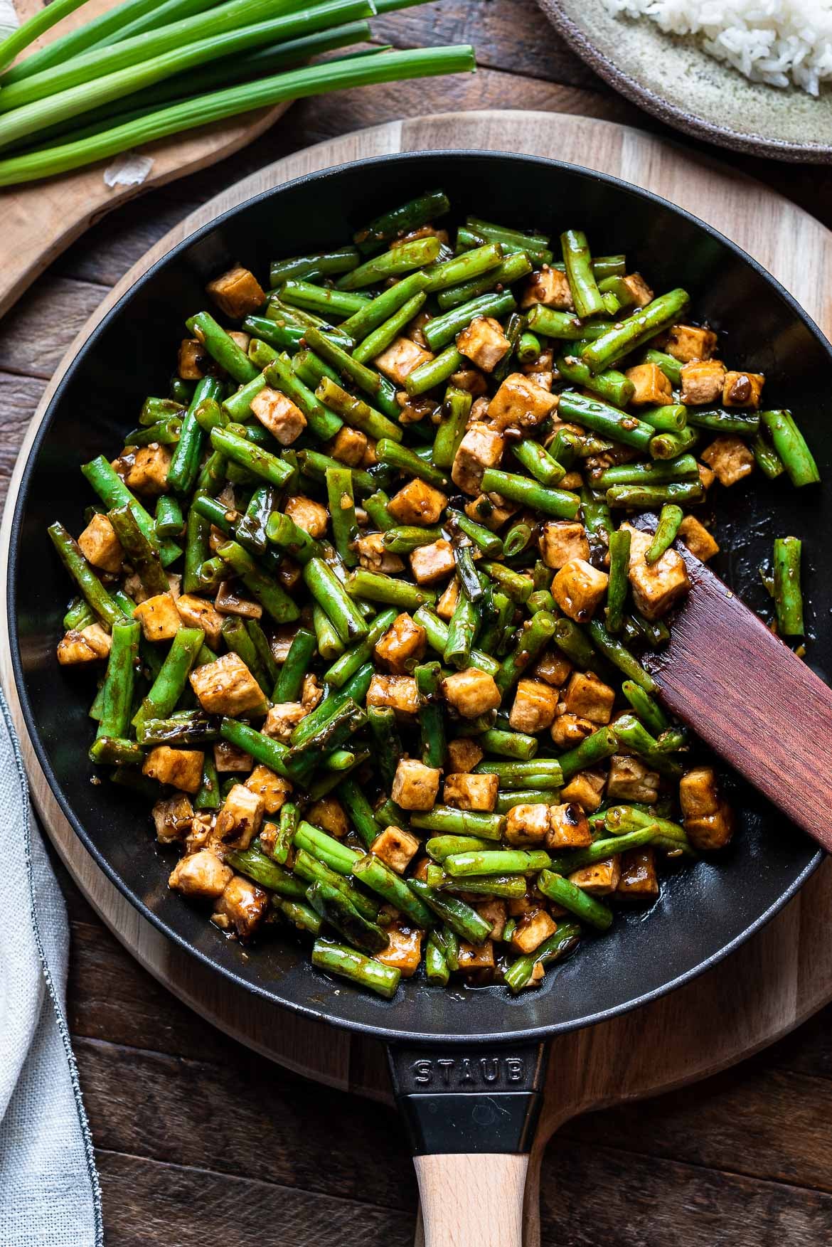 Stir-Fried Bean Paste Tofu with Garlic and Scallions