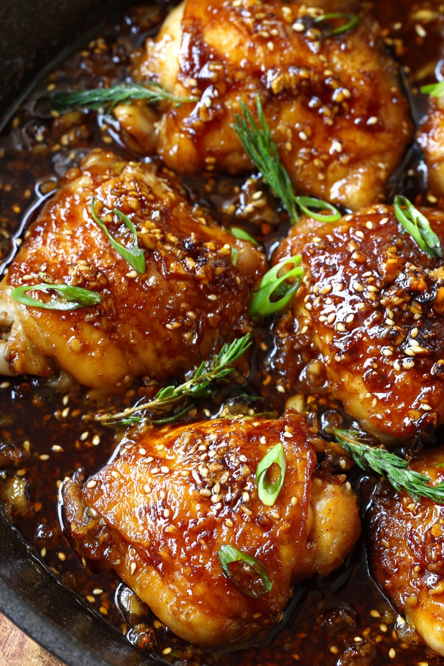 Pan-Seared Chicken Thighs with Sweet Soy Glaze