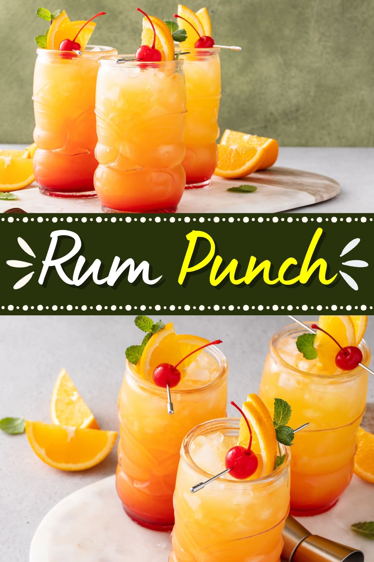 Rum Punch with Light and Dark Rum Blend