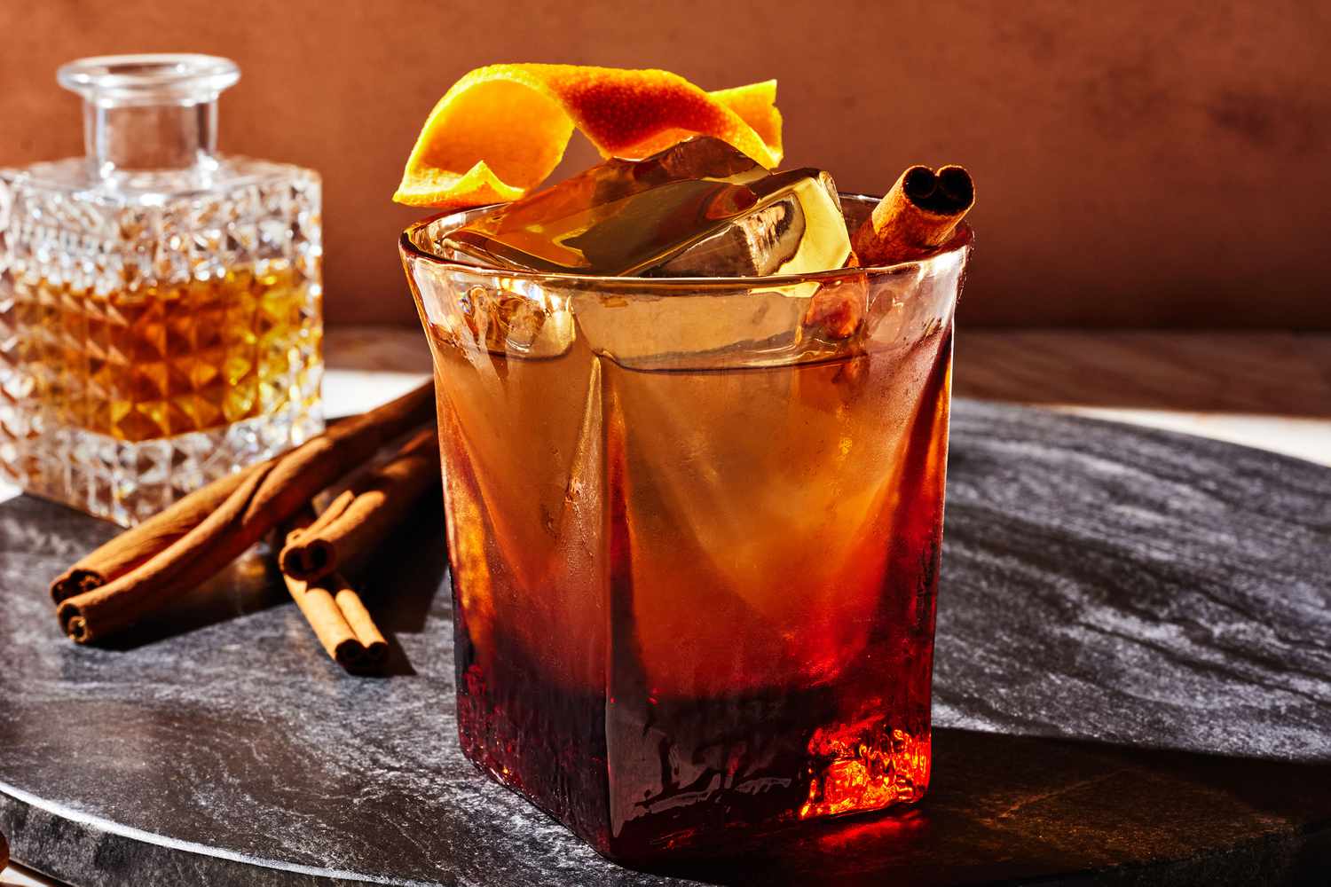 Aged Rum and Vermouth Cocktail with Coffee-Infused Salt