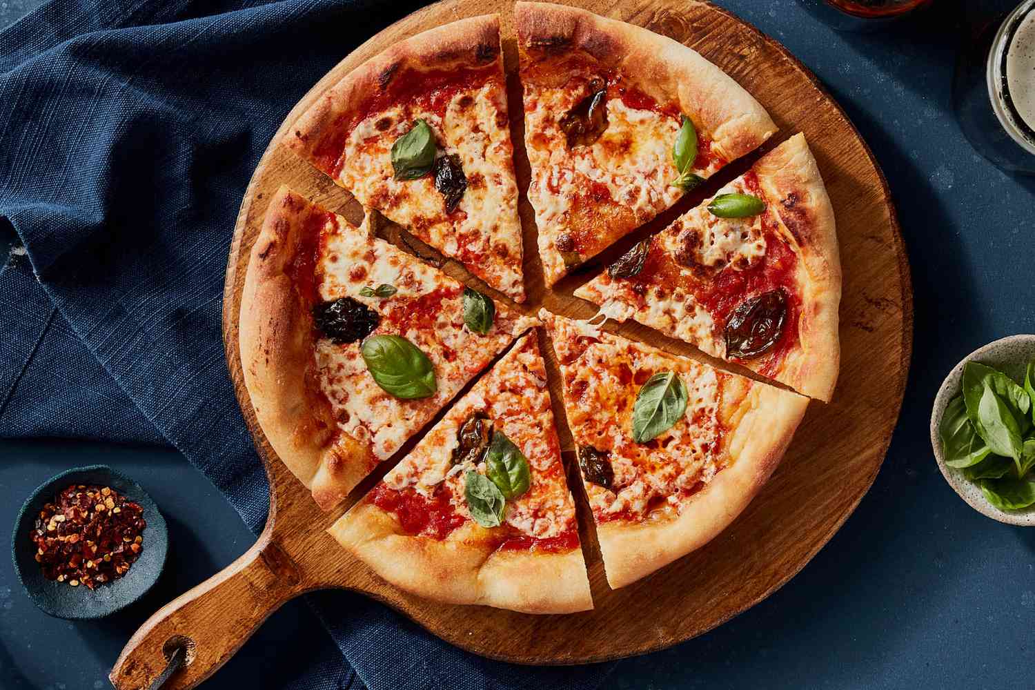 Thin-Crust Pizza with Fresh Tomato Sauce and Mozzarella