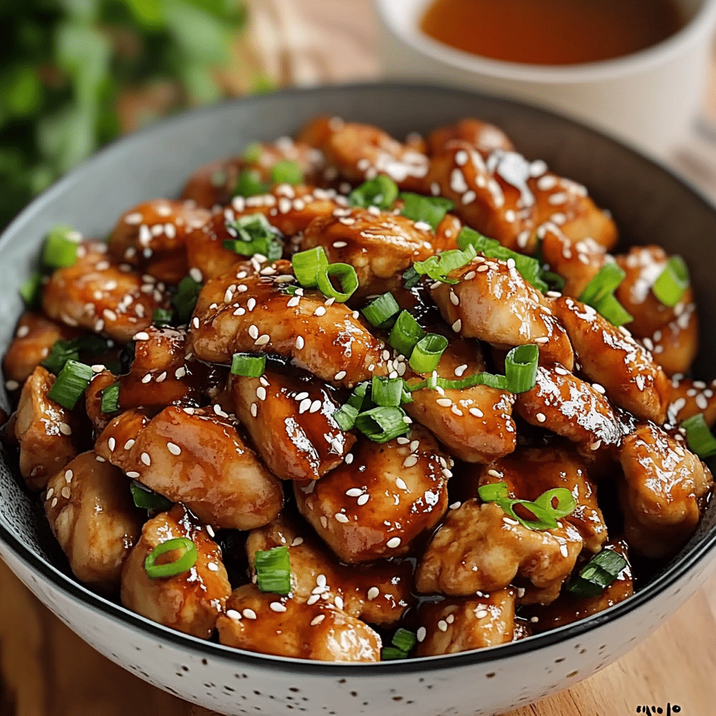Sautéed Hunan Chicken with Honey-Soy Glaze