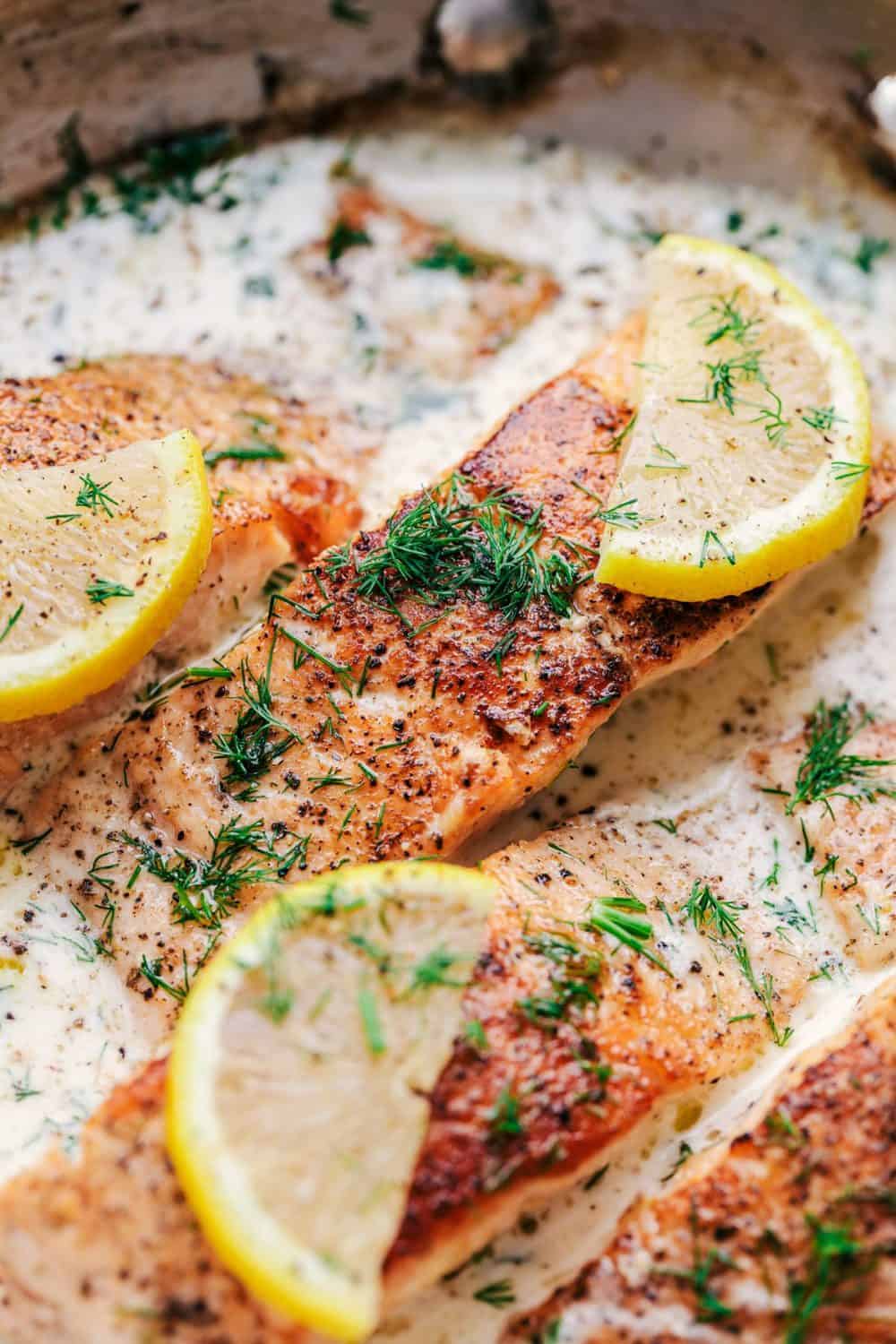 Pan-Fried Salmon Pizza with Creamy Dill Sauce