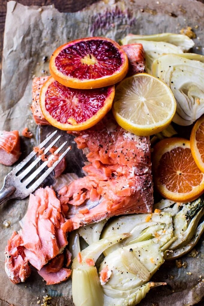 Oven-Roasted Salmon with Fennel and Orange Salad