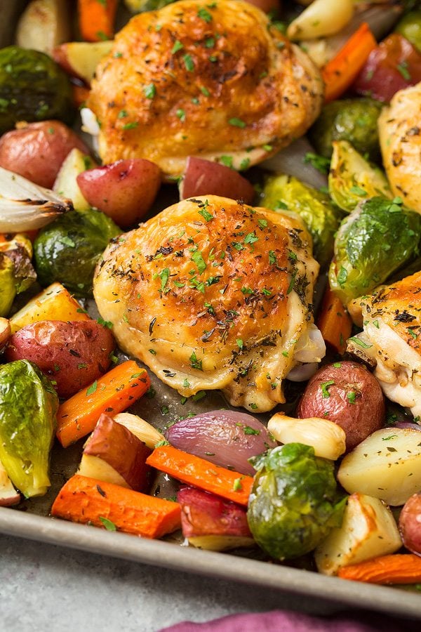 Pan-Seared Chicken Thighs with Roasted Winter Vegetables