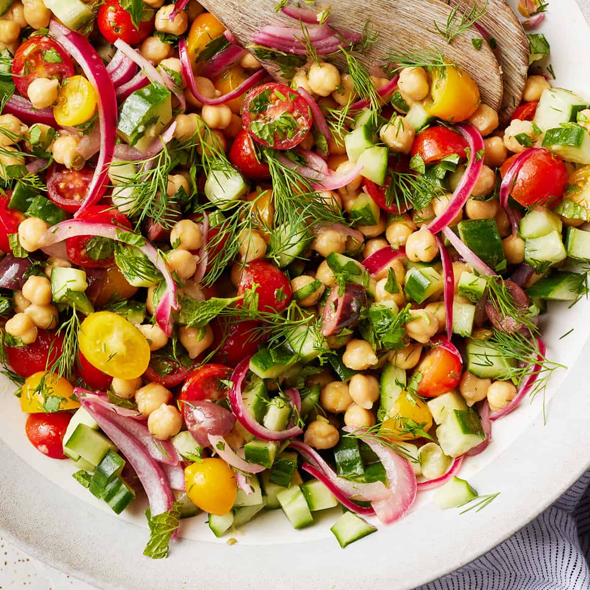 Sautéed Mediterranean Chickpea and Roasted Red Pepper Salad