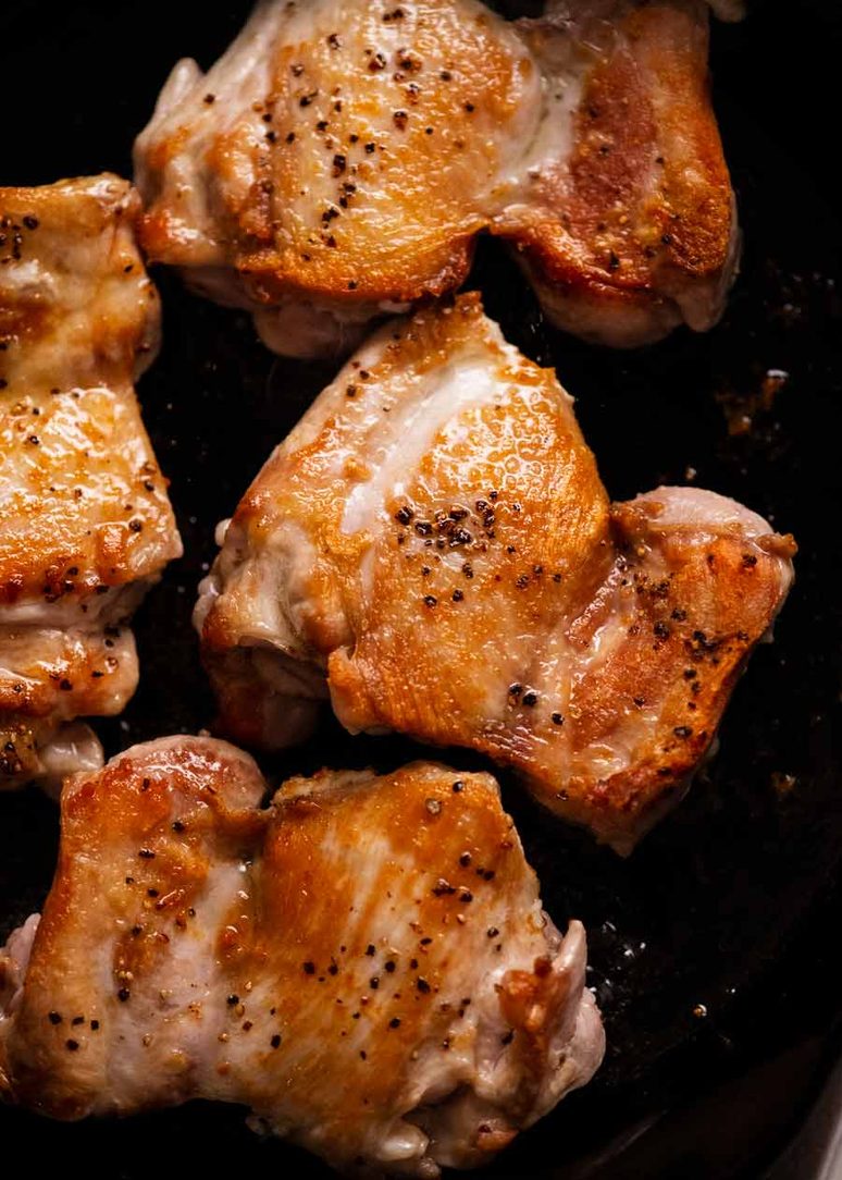 Pan-Seared Chicken Thighs with Mustard Herb Pan Sauce