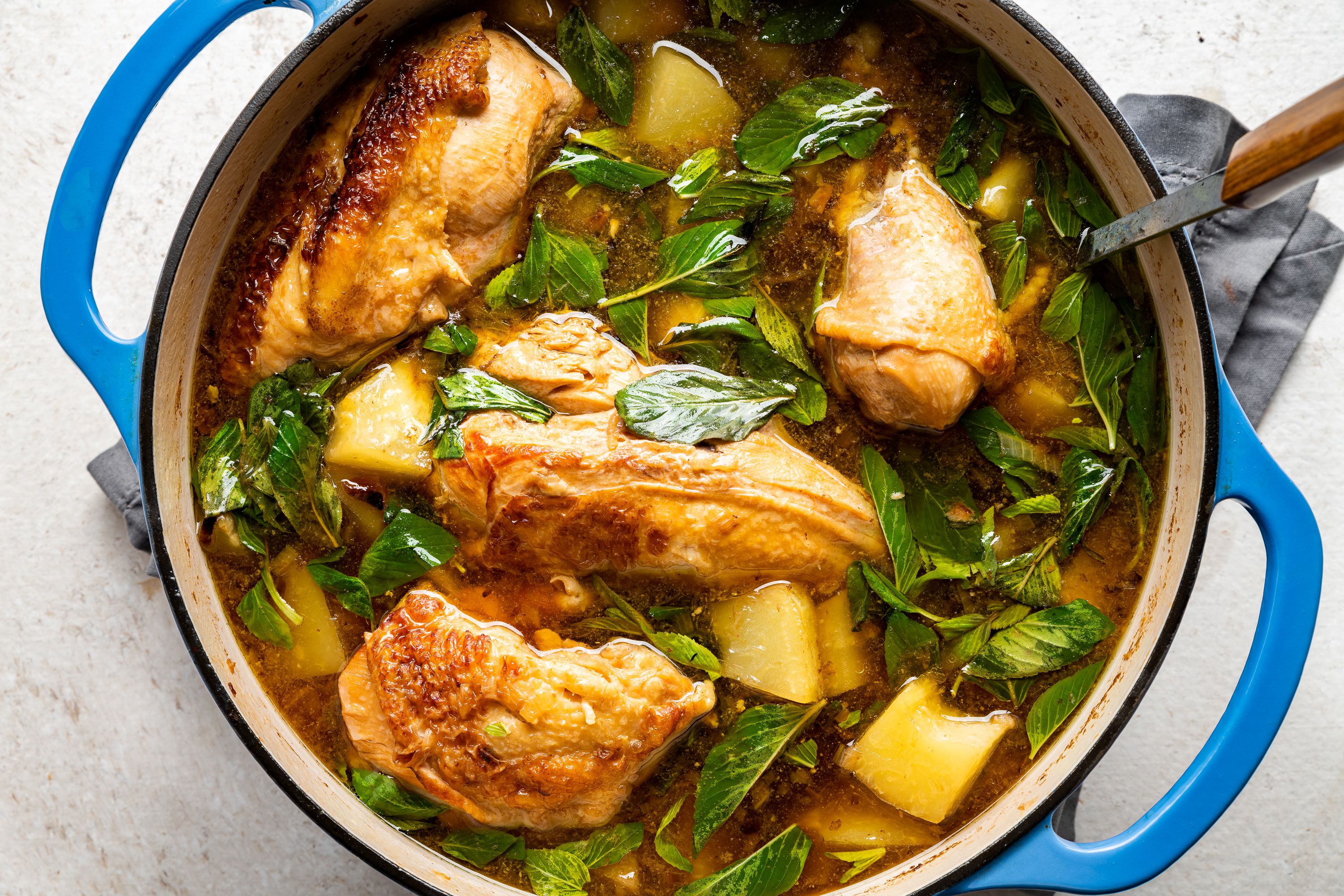 Ginger-Simmered Chicken with Green Papaya in Tangy Broth