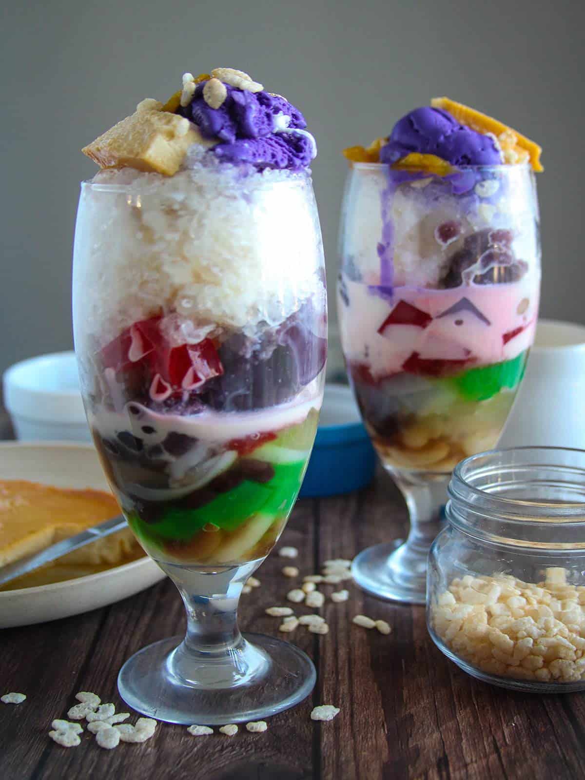 Chilled Halo-Halo with Ube and Mixed Tropical Fruits
