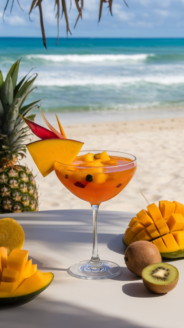 Pomegranate Mango Martini with Citrus Zest