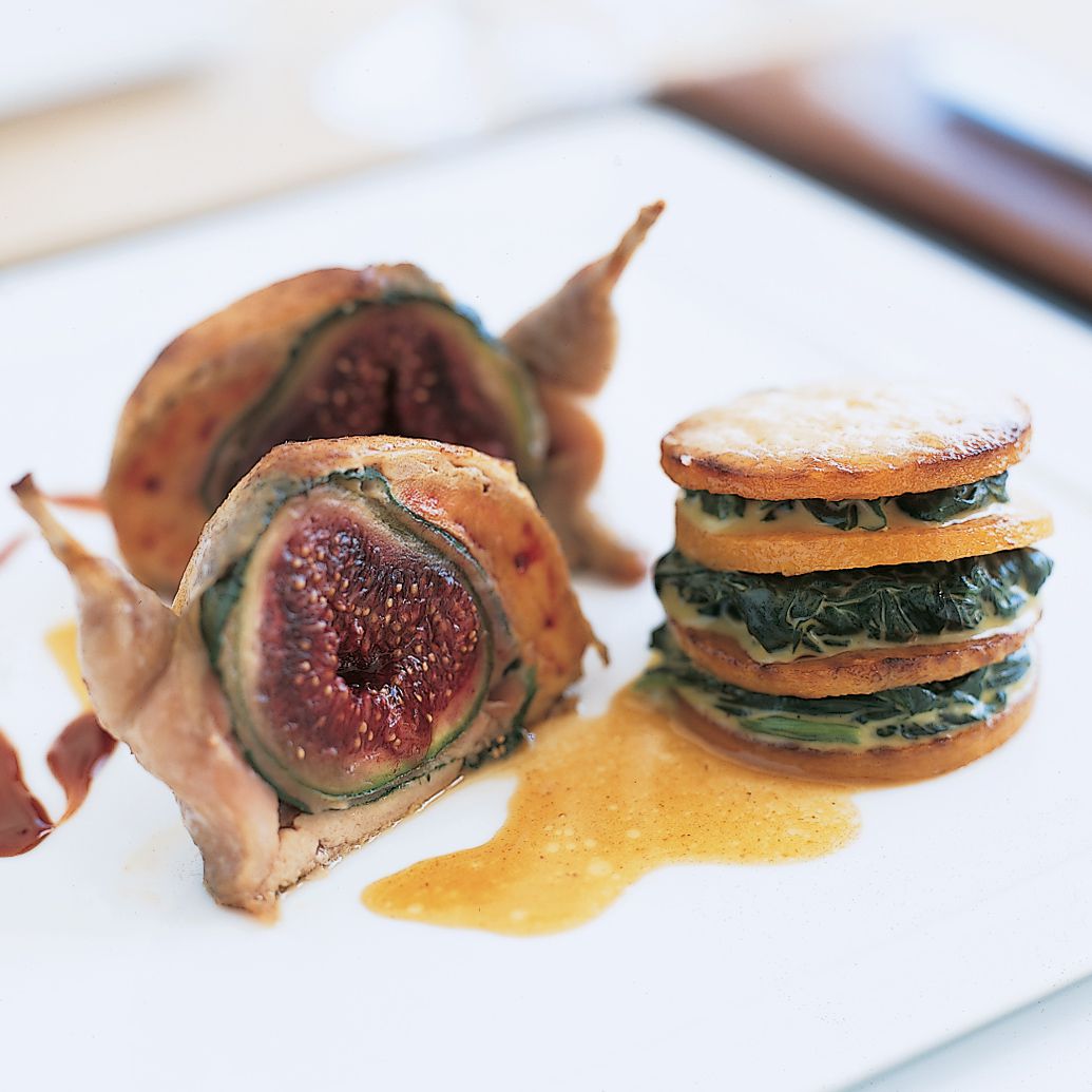 Grilled Quail Stuffed with Boudin and Charred Jalapeño Sauce