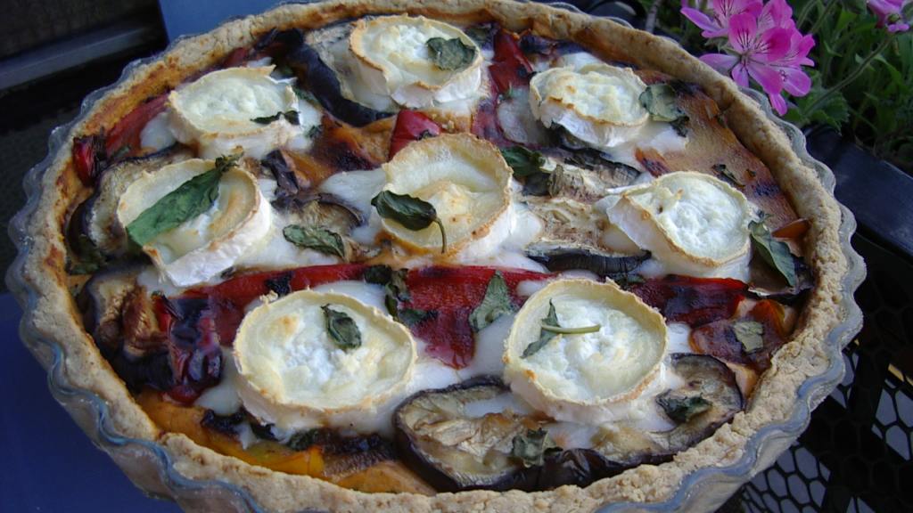 Sun-Roasted Heirloom Vegetable Tart with Almond Crust