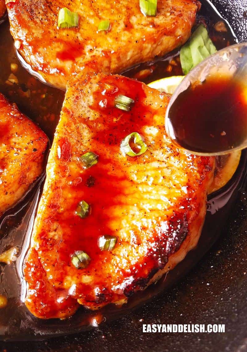 Pan-Seared Pork Chops with Pineapple-Guava Glaze