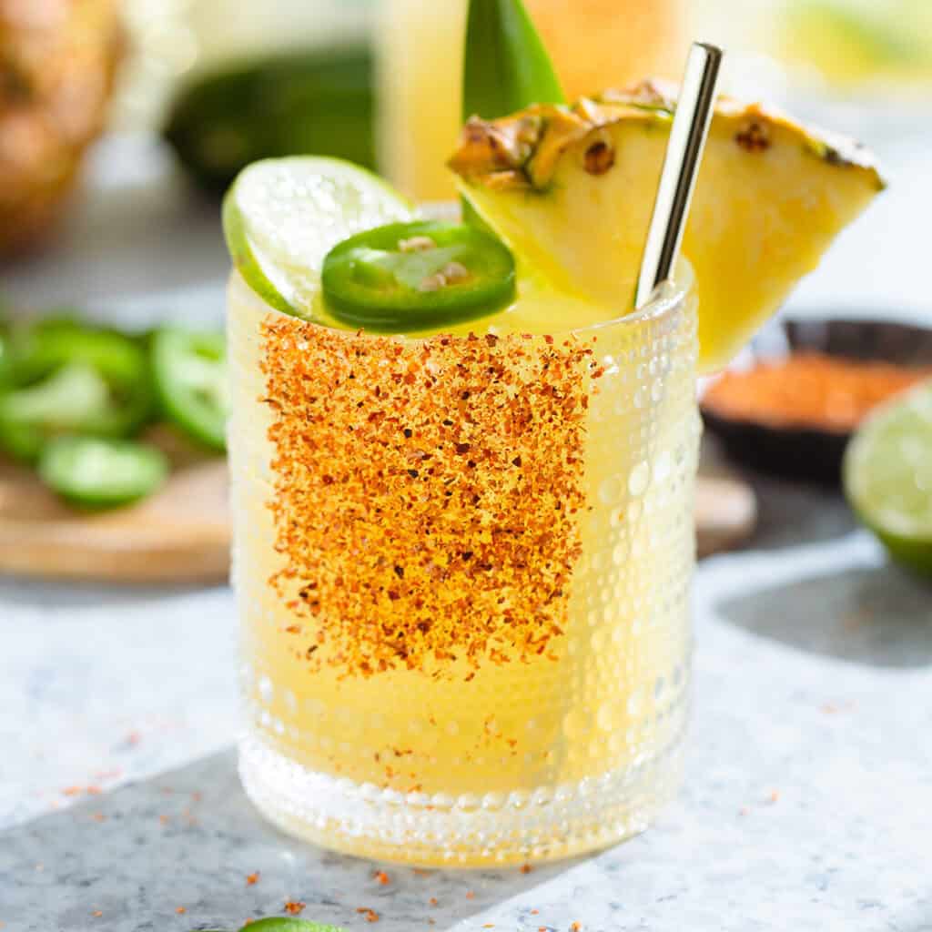 Pineapple Jalapeño Margarita with Agave and Fresh Lime