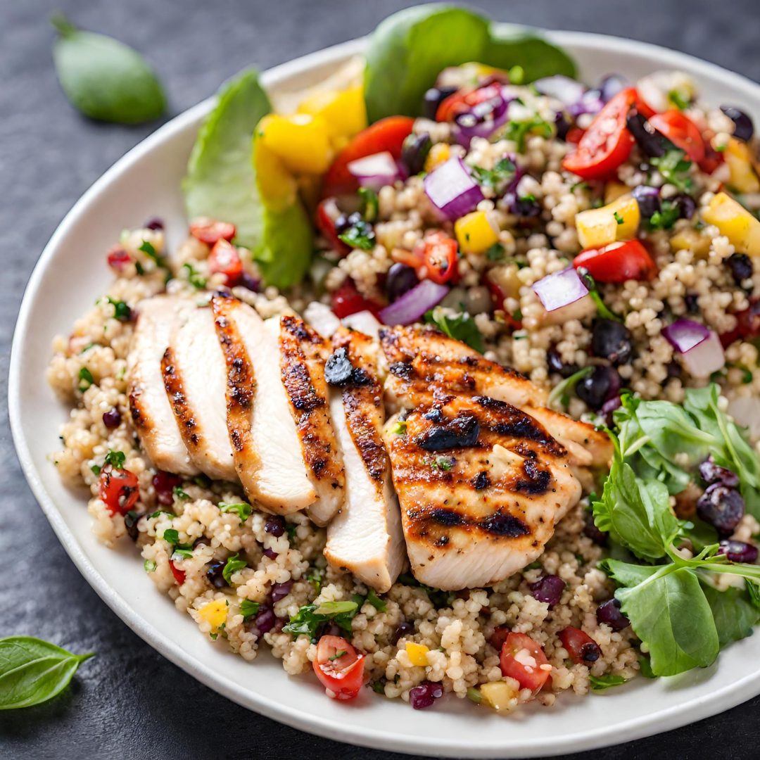 Grilled Lemon-Tarragon Chicken with Quinoa Salad