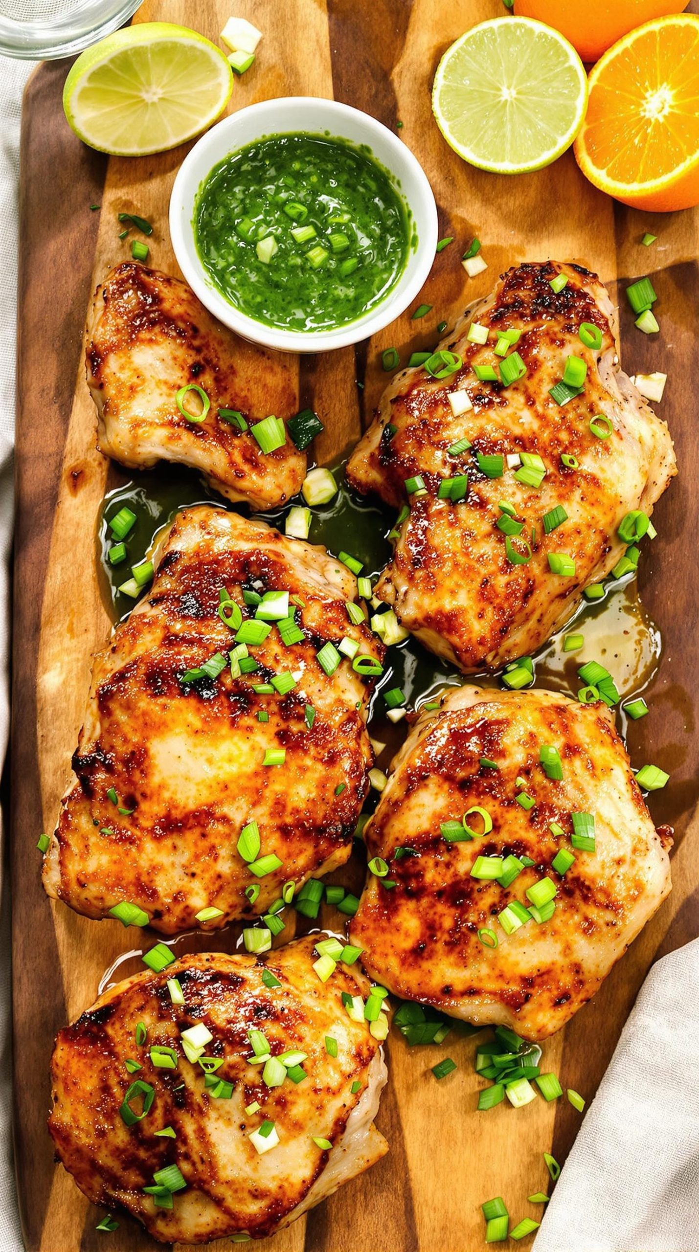 Citrus Saison Beer-Marinated Grilled Chicken Thighs