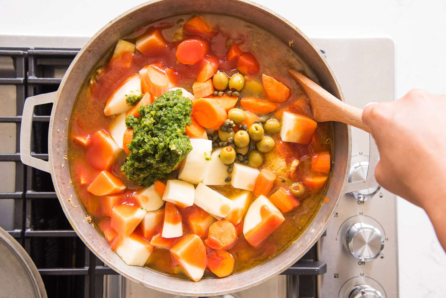 Baked Creamy Pollo Guisado with Root Vegetables