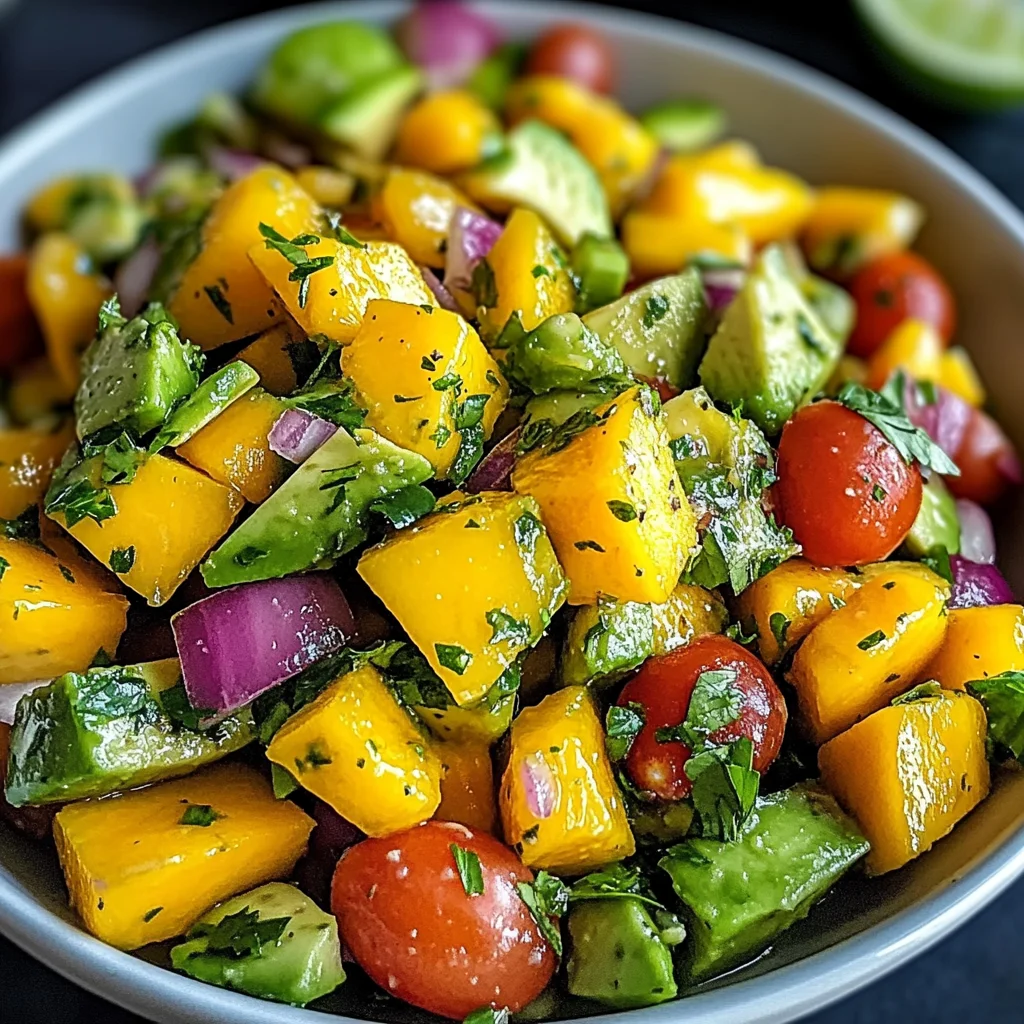 Sweet Mango and Avocado Salad with Lime Dressing