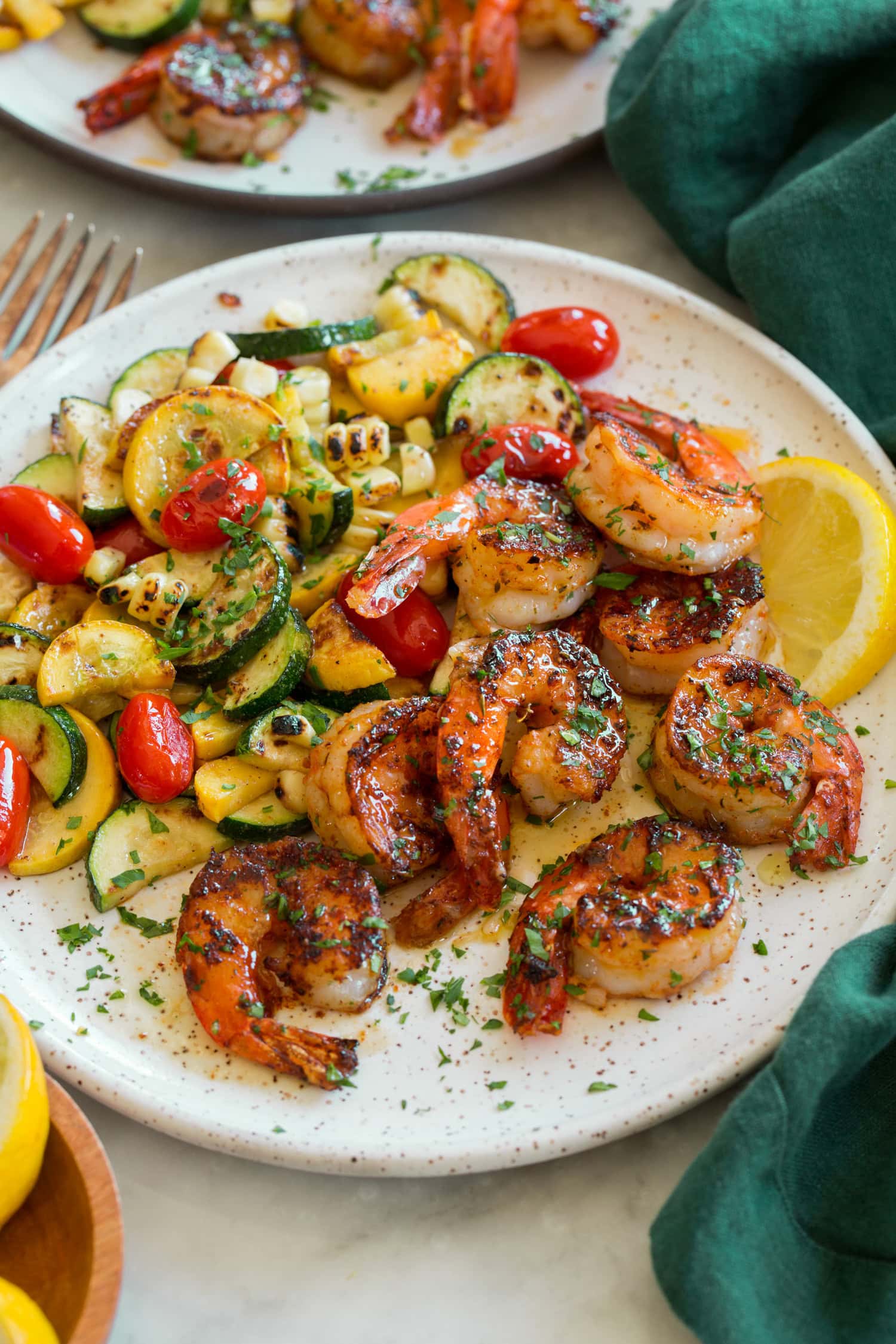 Sheet Pan Blackened Shrimp with Roasted Okra and Tomatoes