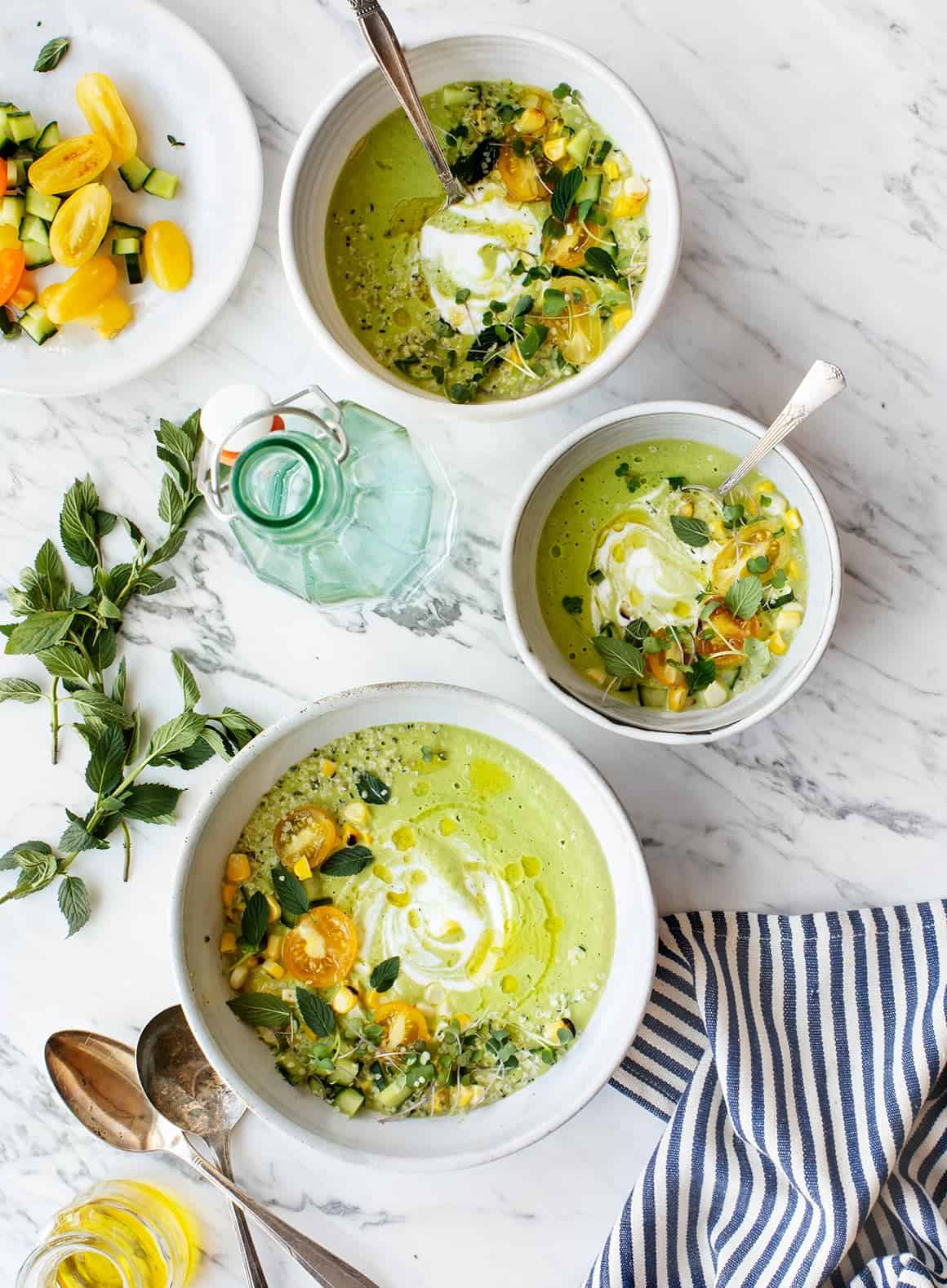 Antarctic Iceberg-Inspired Mint and Cucumber Gazpacho