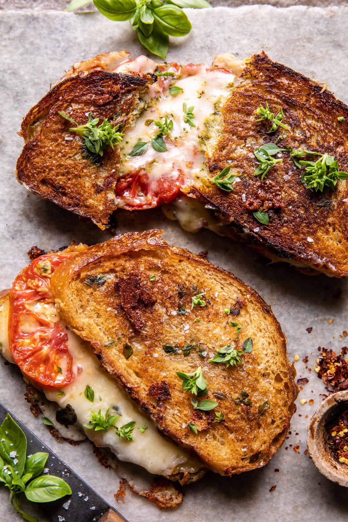 Oven-Baked Grilled Cheese Sandwich with Smoked Cheddar and Tomato Jam
