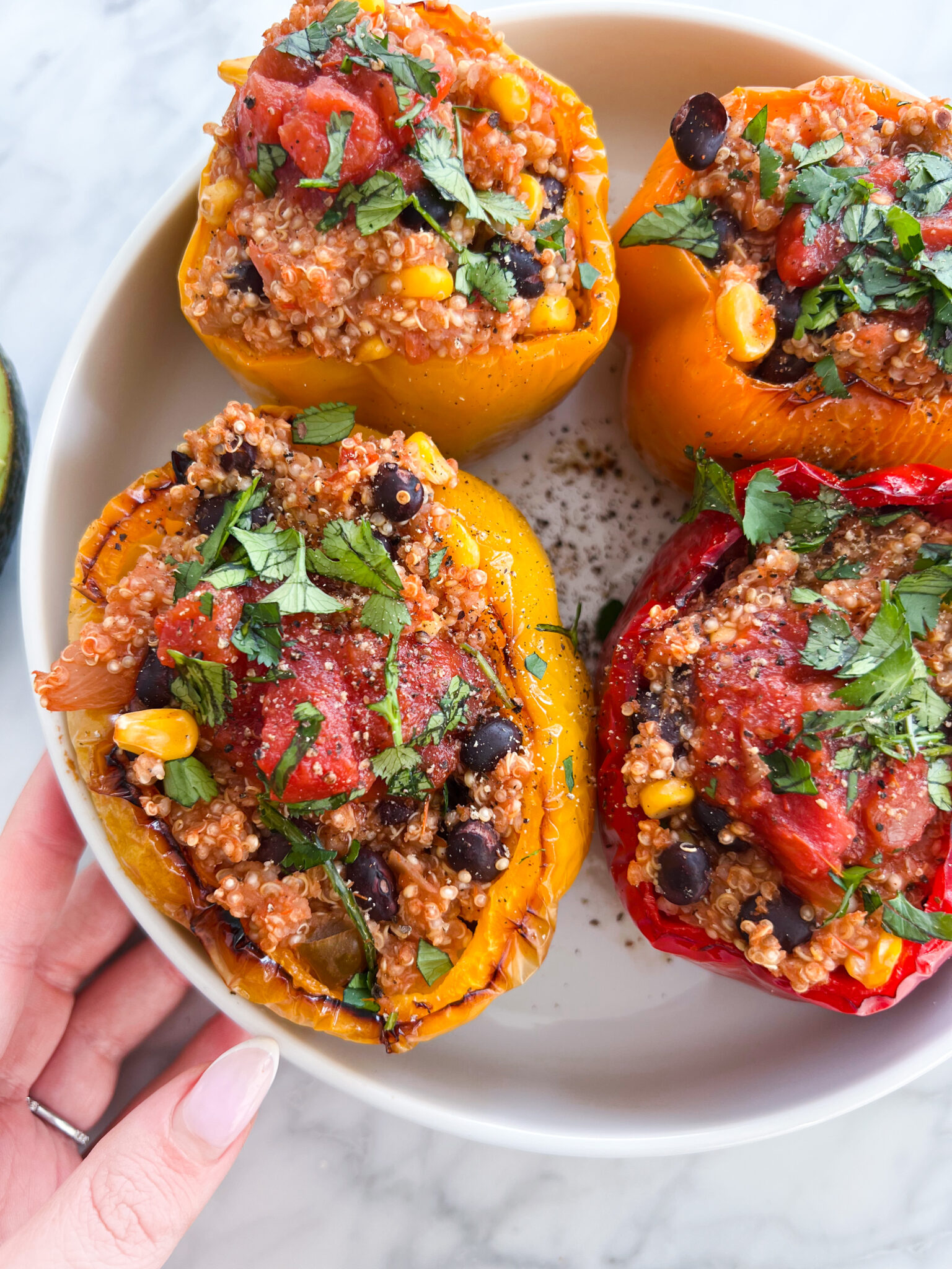Stuffed Bell Peppers with Quinoa and Black Beans