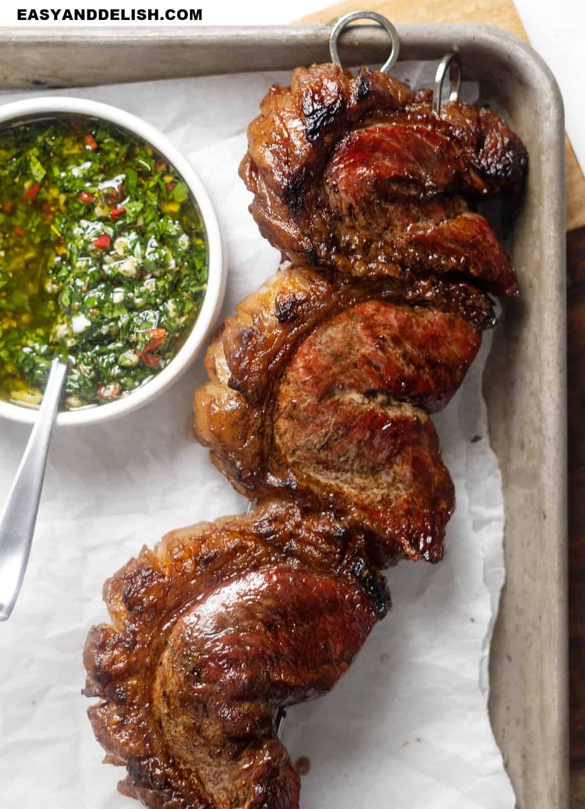Spit-Roasted Picanha with Chimichurri Sauce