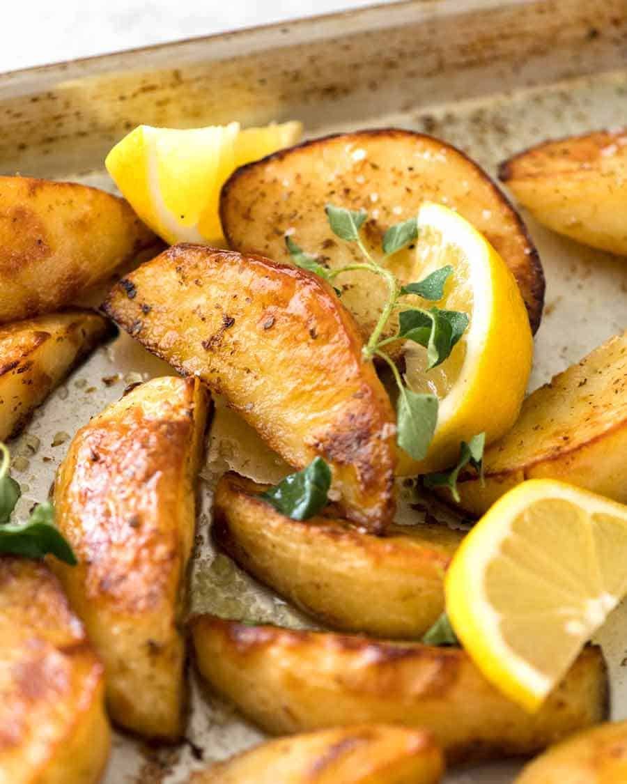 Greek-Style Lemon Potatoes Roasted with Oregano and Garlic
